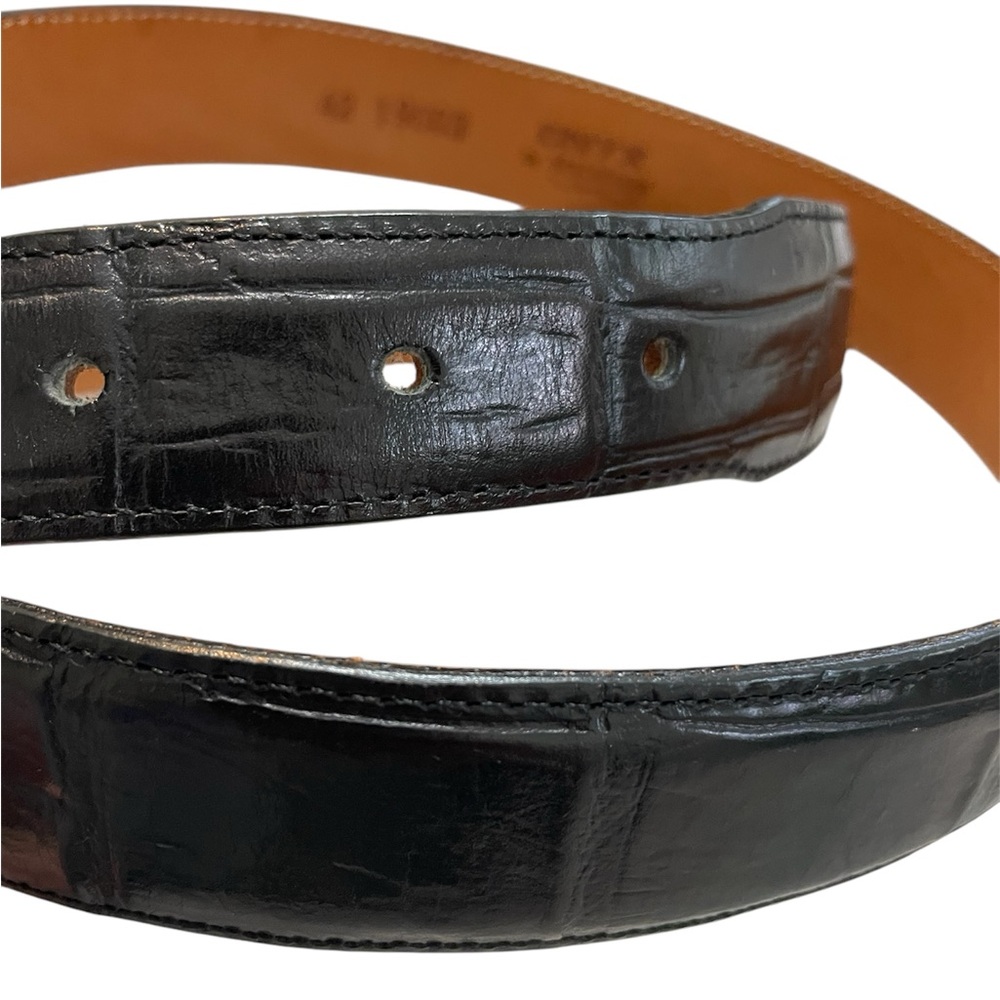 Vintage ONYX By Brighton Belt 42 Brown Western 1995 Leather Croc Embossed 19003 - Picture 3 of 7